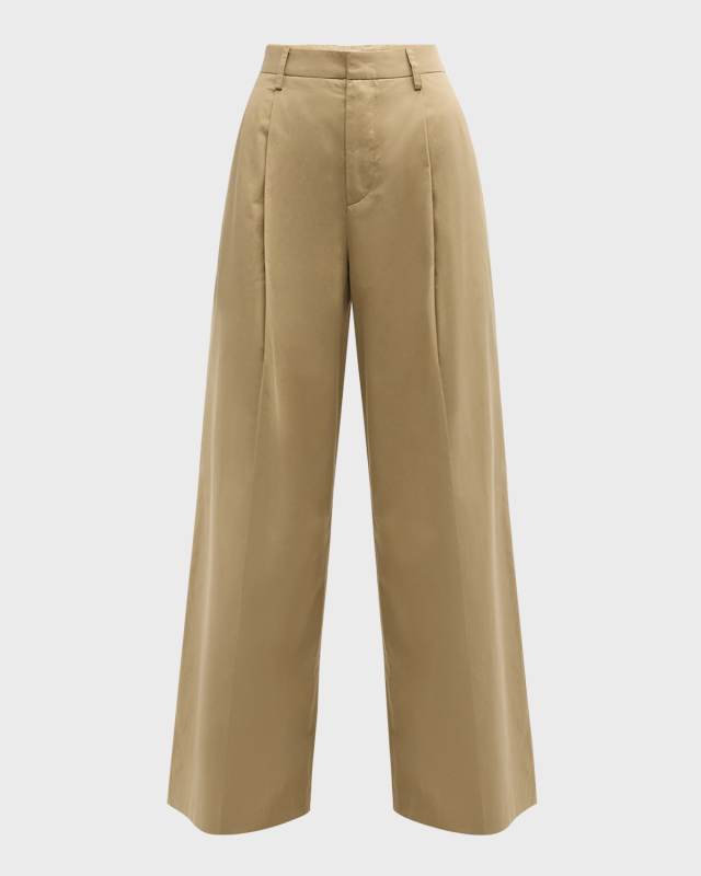 Pleated Wide-Leg Pants